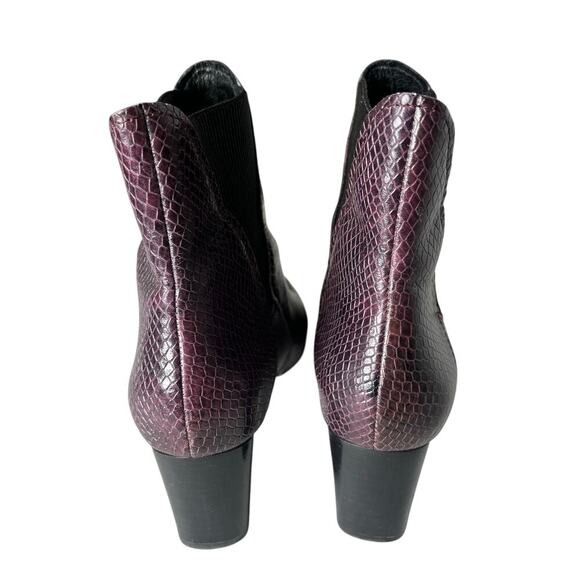 Donald J Pliner Austen Snake Leather Ankle Boots Purple Size 7.5 - Picture 4 of 5